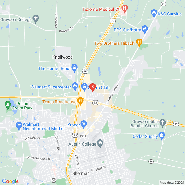 Haiman Hogue Estate Attorney location map: Gallagher Professional Building, Sherman, TX